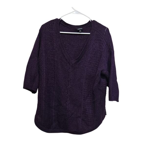Torrid Women’s Plus Size 3 (3X) Purple Metallic Knit Sweater - Picture 1 of 7